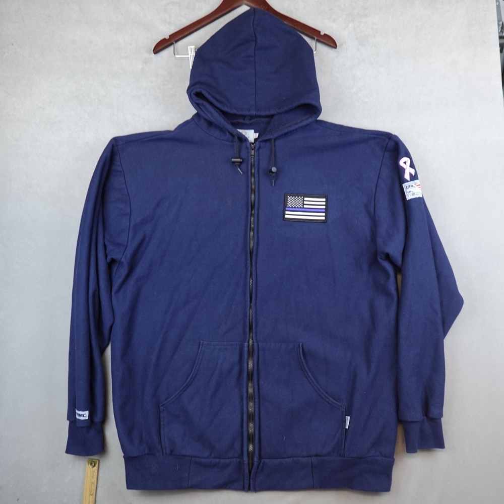 Tyndale FR Jacket Hoodie Mens 2XL Navy Full Zip Work Flame Resistant CAT 2 CAL21